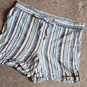 Per Se Multicolor Striped Shorts